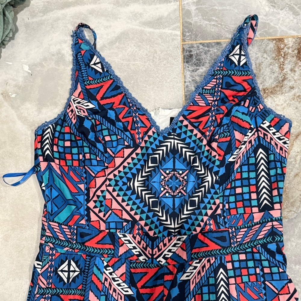 Fashion to Figure Blue and Red Floral Jumpsuit - Picture 8 of 11